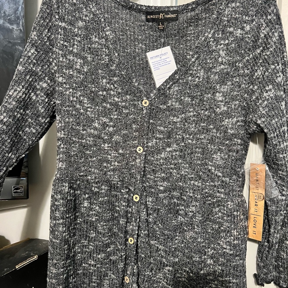 Almost Famous Women's Black and White Cardigan